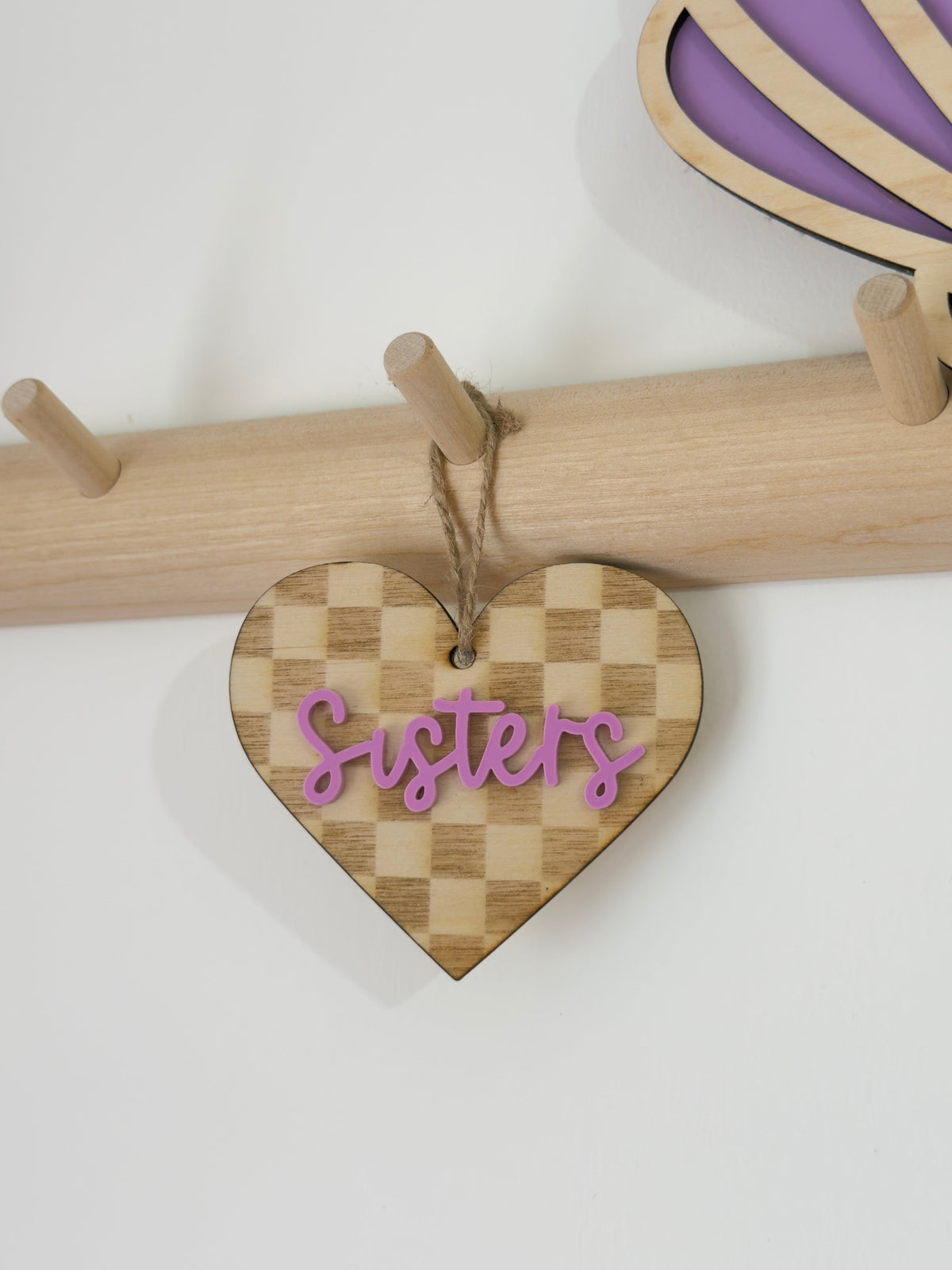Custom Checkerboard heart wall hanging