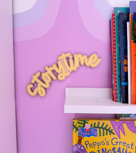 STORYTIME curved wall sign
